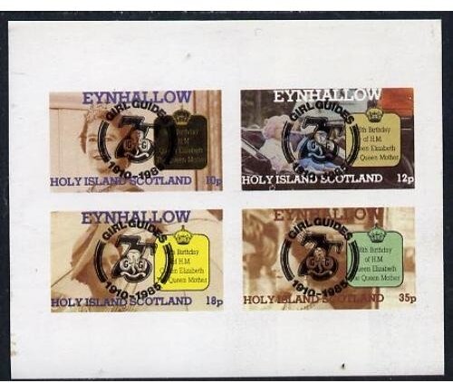 Life and Times of Queen Mother Girl Guides black overprint