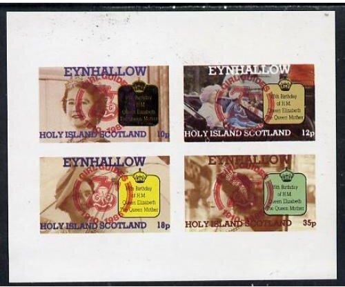 Life and Times of Queen Mother Girl Guides red overprint