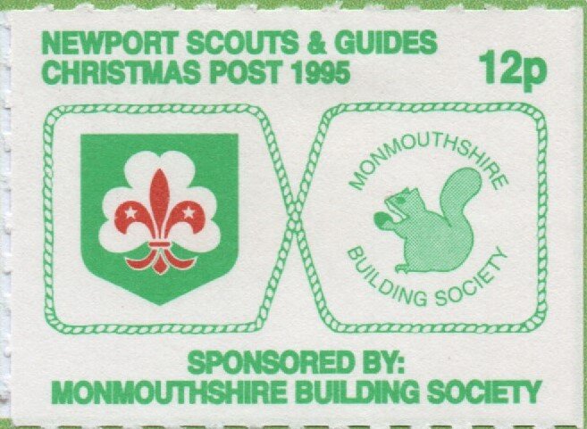 Scout and Monmouthshire B.S. symbols with rope surround