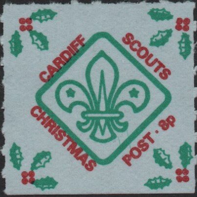 Scout badge with holly in corners