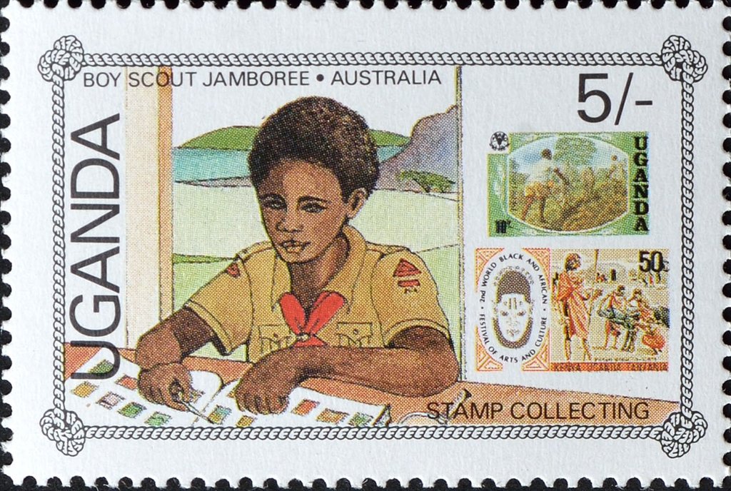 Scouts with Stamp Album