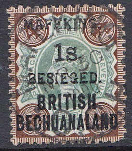 British Bechuanaland — “Mafeking / 1s / Besieged” (used)