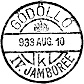 Gödöllő circular handstamp — letter k, 10 August 1933