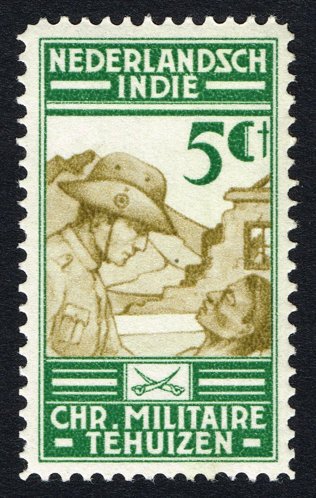 Cavalryman rescuing wounded native — 5 + 2½ c