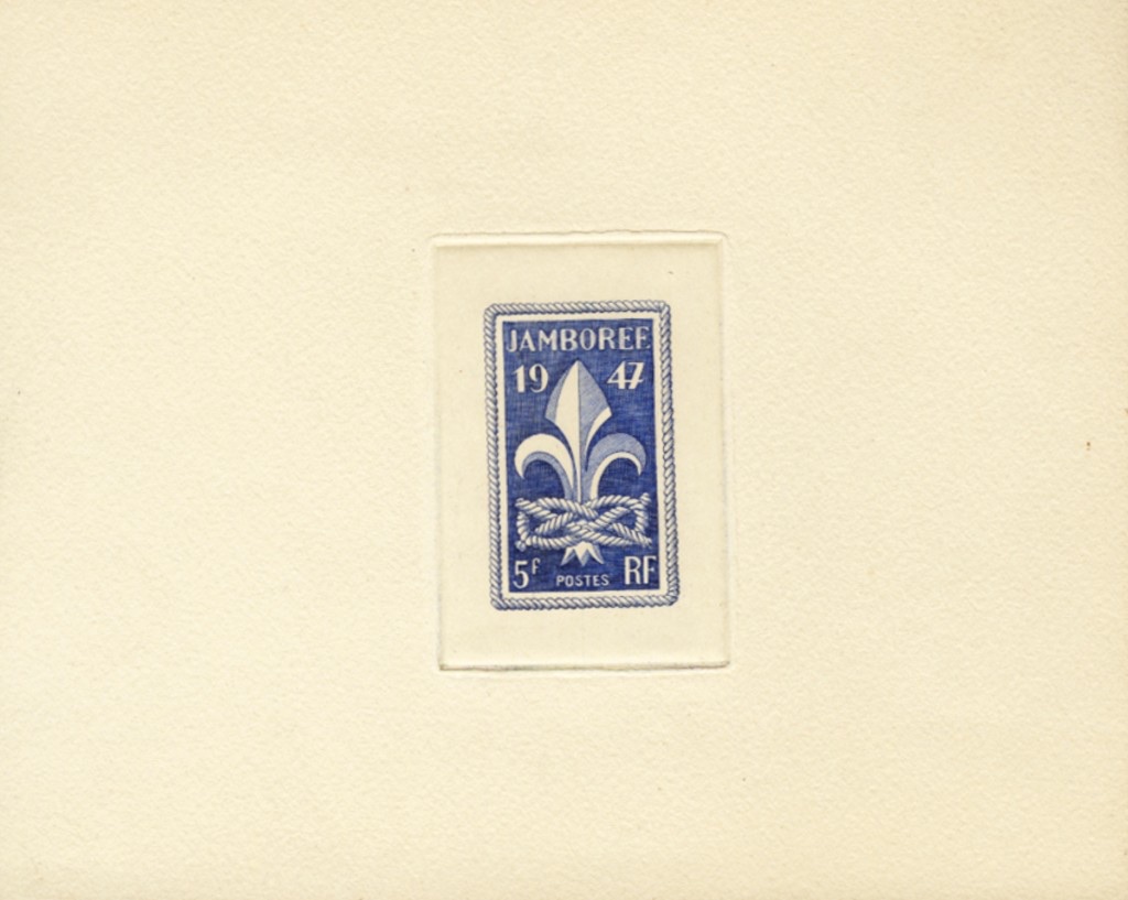 Printer's trial colour die proofs — blue, green, olive and magenta