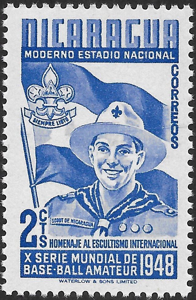 Scout — 2 c postage (navy blue, from sheetlet)