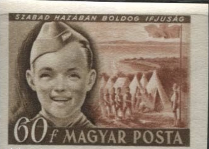 Boy at a youth camp — 60 fillér, imperforate