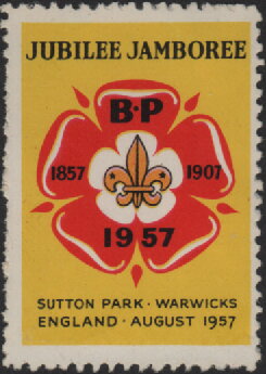 Jubilee Jamboree emblem — Scout badge on the Tudor rose