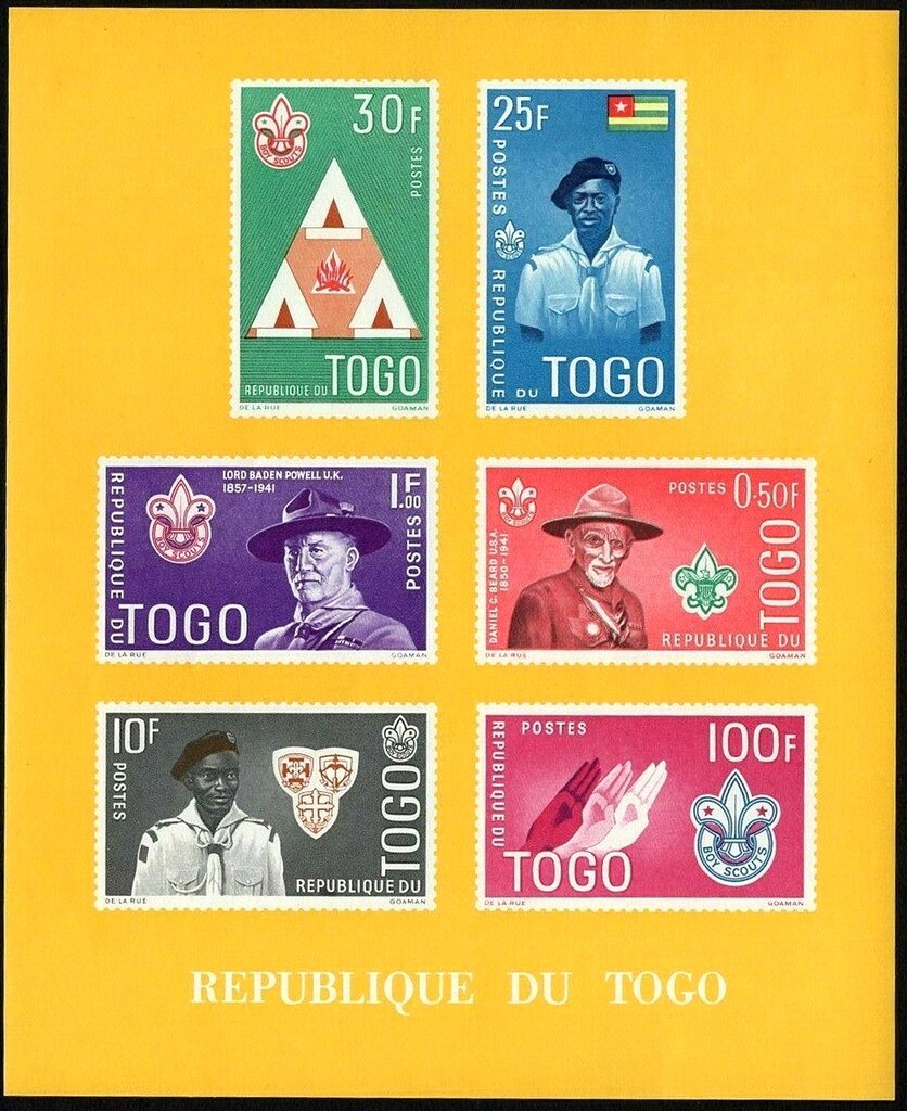 Souvenir sheet — yellow ground, simulated perforation