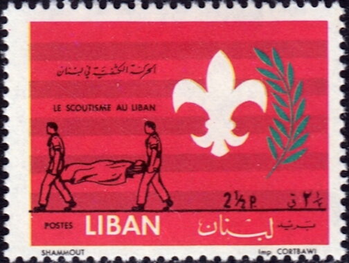 Scouts carrying a stretcher