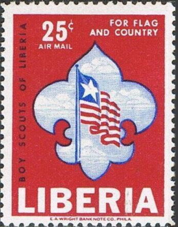 Scout emblem with Liberian flag