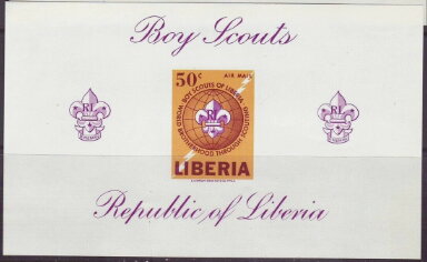 Souvenir sheet — globe and Scout emblem