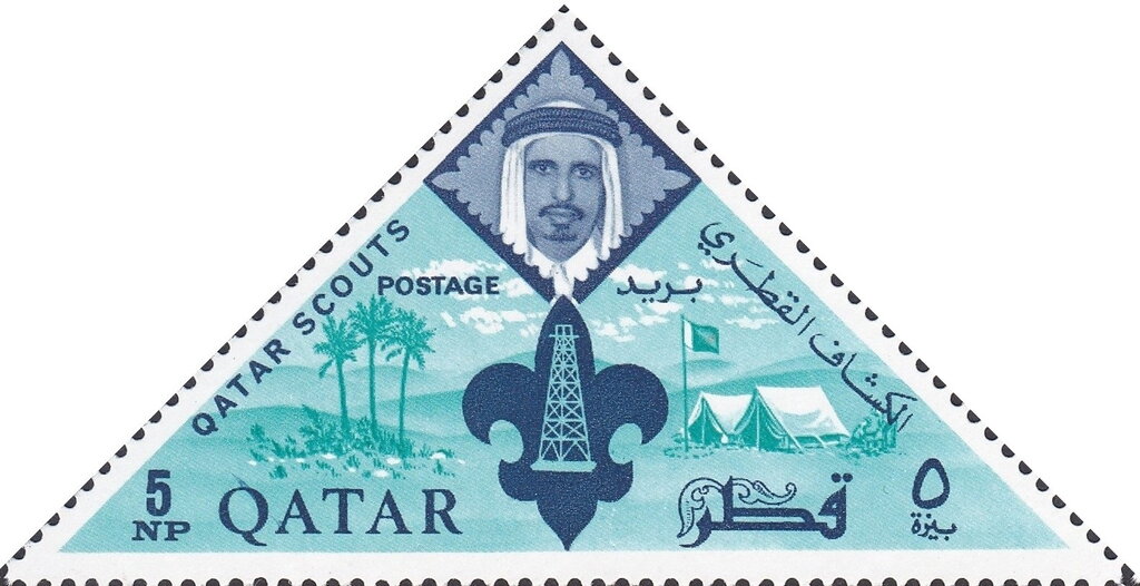 Scout emblem and camp-site
