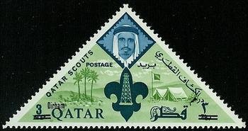 Scout emblem and camp-site