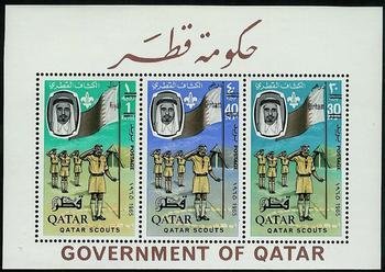 Souvenir sheet — three Scouts saluting designs