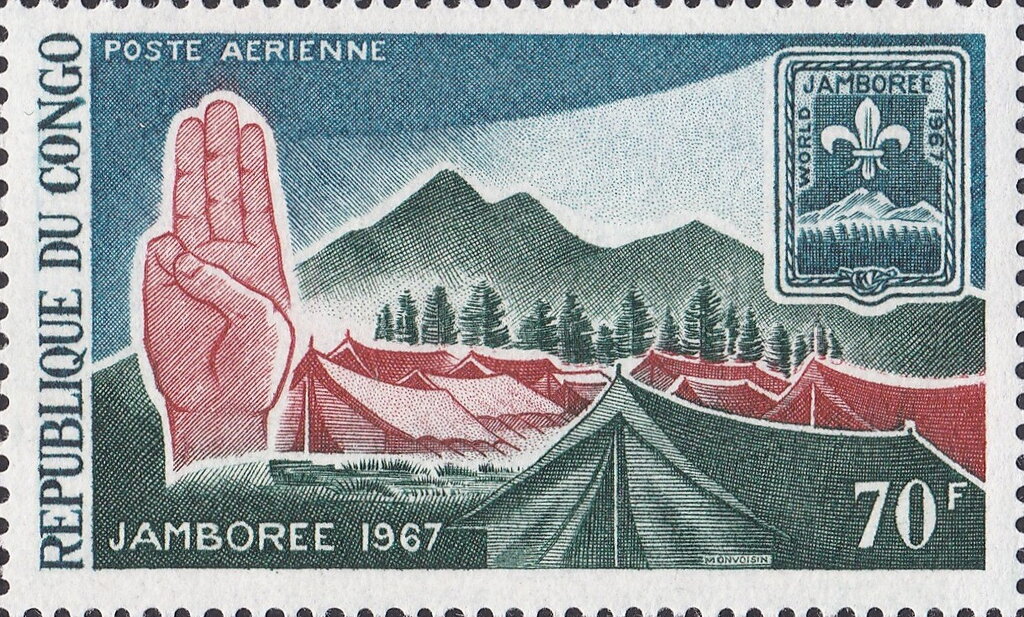 Scout sign, campsite and Borah Peak