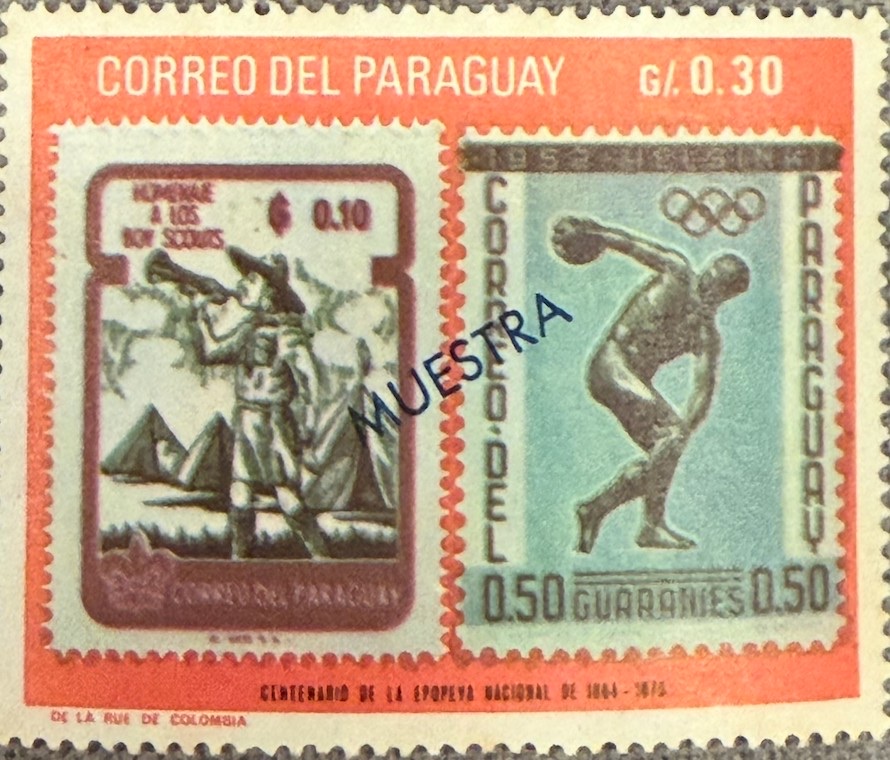 MUESTRA specimen overprint on the 0.30 g stamp