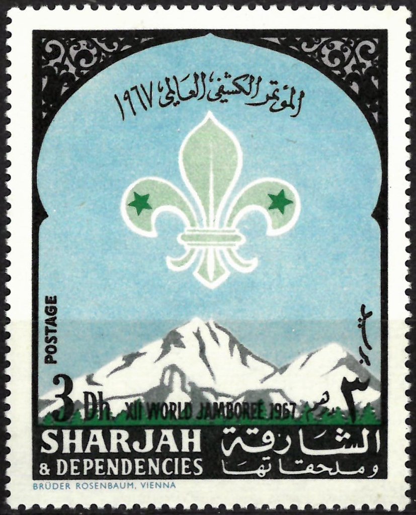 Emblem and mountain