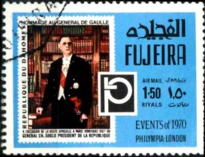 1.50 r — Charles de Gaulle (Dahomey stamp-on-stamp)