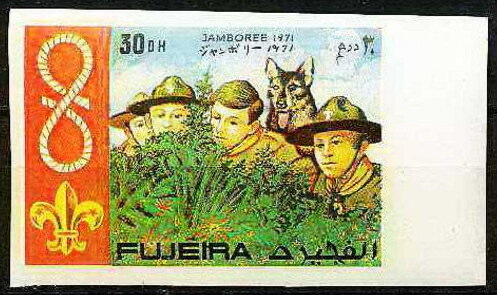 Scouts and dog, imperforate