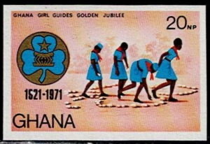 Guides at a trail game, imperforate