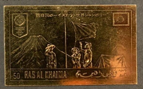 Flag hoisting — gold foil