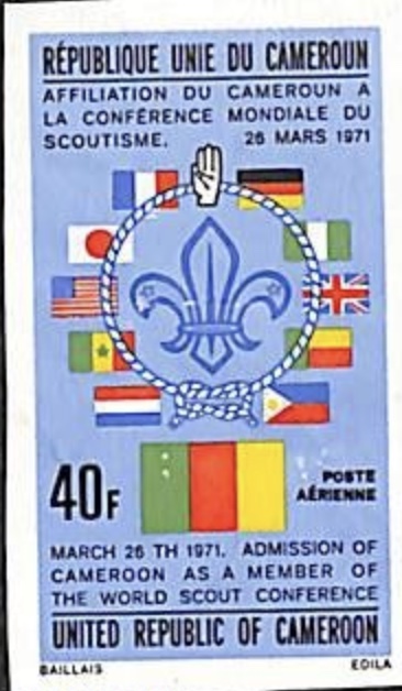 World Scout emblem on blue