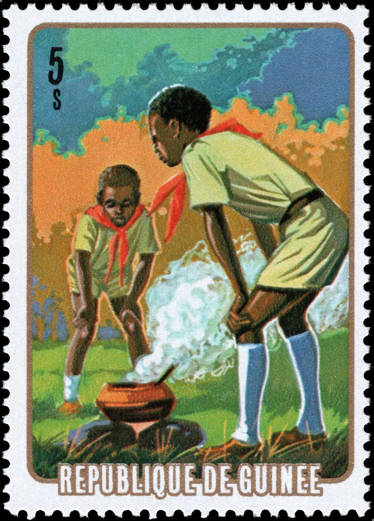 Cooking at the fire, perforated