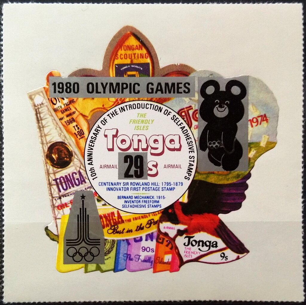 Airmail collage — Tongan Scouting