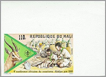 Scouts at a mortar, village and gazelle, imperforate