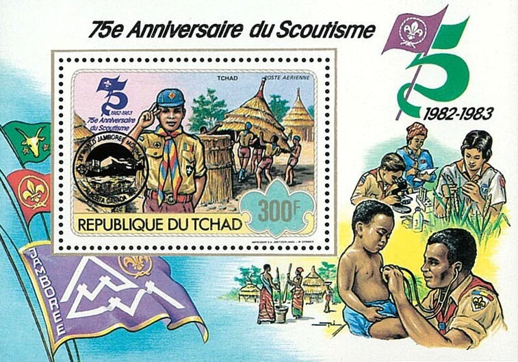 Scouts from Chad, overprint