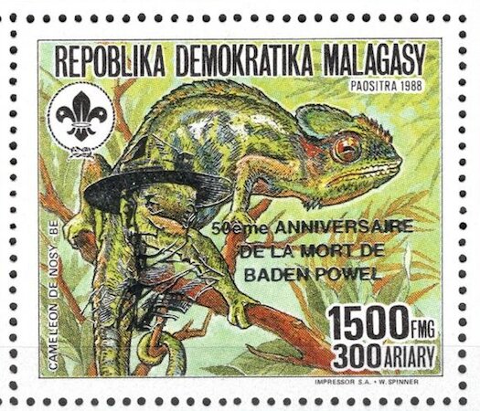 Nossi-Be Panther Chameleon (Furcifer pardalis), overprint