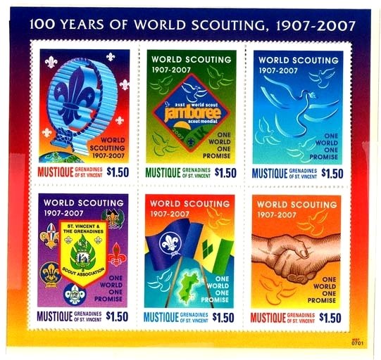 Sheet of 6, Scouting, Centenary