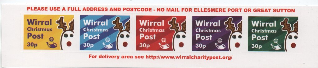 Wirral Christmas Post strip of 5